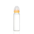 Nouveau Transparent 240 ml et 120 ml avec couvercle et tétine Anti colique standard cou bouche bébé biberon en verre de lait